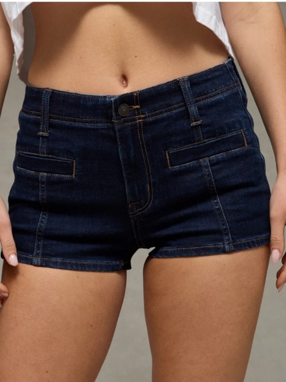 NWT AE Dark Wash Denim High-Rise Micro Women’s Shorts